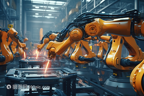 自動化機械臂在高科技制造設施中組裝產(chǎn)品